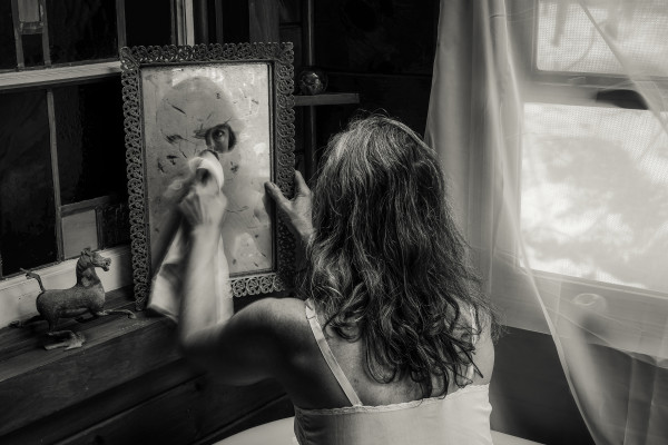 polishing the mirror by Kelly Sinclair