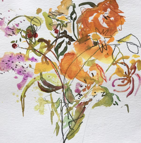 Cottage Garden Posy ii by Lesley Birch