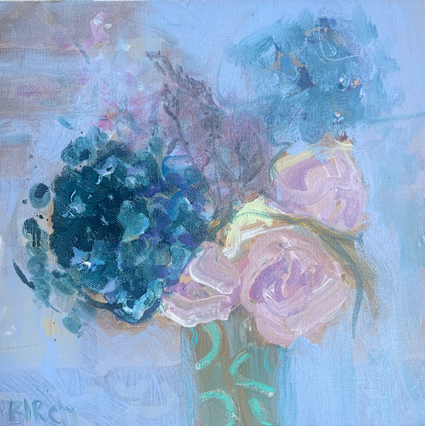 Hydrangeas and Roses by Lesley Birch
