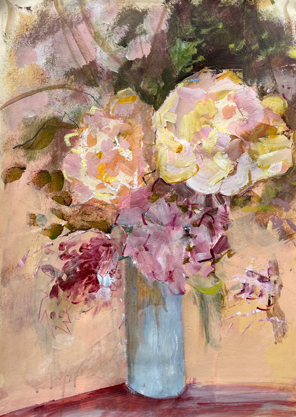 Peonies Soft & Frilly 2 - Unframed by Lesley Birch