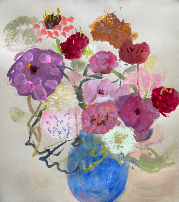 Zinnias 2 by Lesley Birch