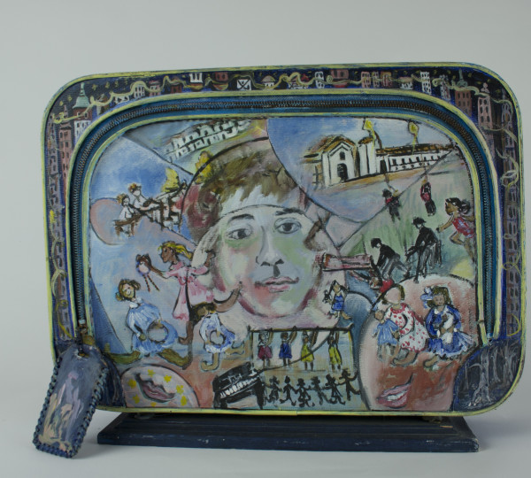 HANDLE WITH CARE-SELF-PORTRAIT,  Suitcase by Beatriz Mejia-Krumbein