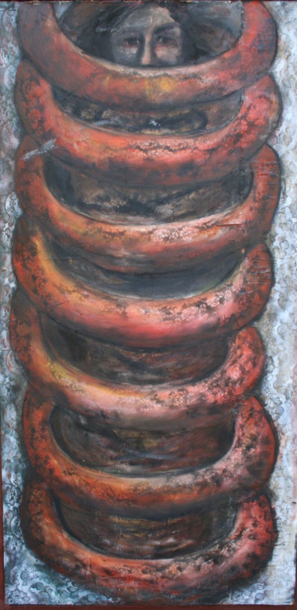 SPRING COIL 2, Painting - Tension Series by Beatriz Mejia-Krumbein