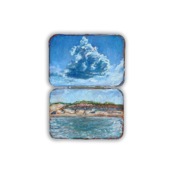Big Cloud on Stanhope Beach - Spartan Aspirin Double Medicine Tin by Shelley Vanderbyl