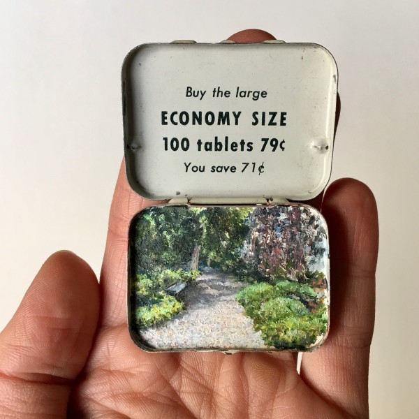 Japanese Garden with Bench, Economy Size - Single Medicine Tin by Shelley Vanderbyl