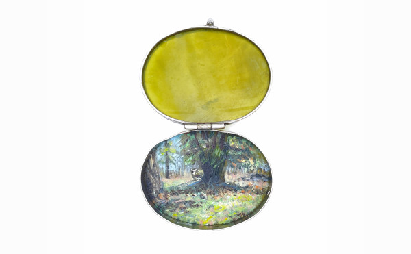 Sheep by Tree, Translucent Pill Box by Shelley Vanderbyl