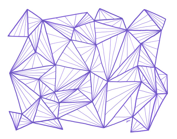 "Pattern Study 21: Purple" Drawing 14x11 by Debbie Clapper