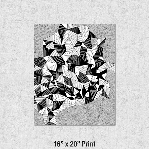 "Conscious Growth 063" Medium One-of-a-Kind Monoprint 16x20 by Debbie Clapper