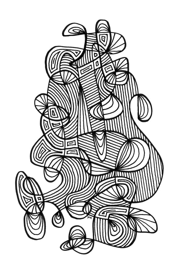 "Whirlwind 9" Drawing 4x6 by Debbie Clapper