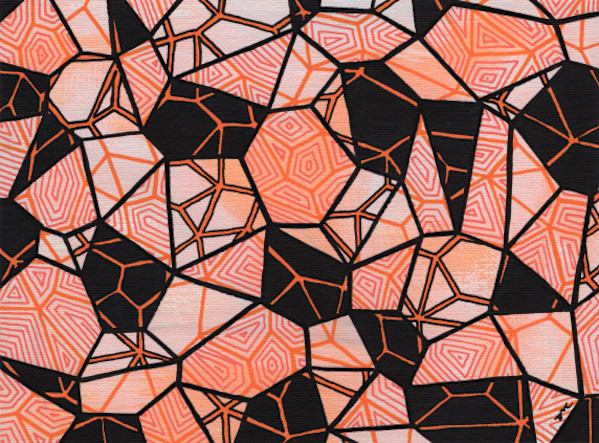 "Abstract Geometric Camoflauge 2" Original Painting by Debbie Clapper