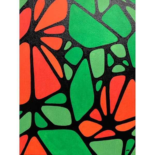 "Geo Roses" Painting by Debbie Clapper