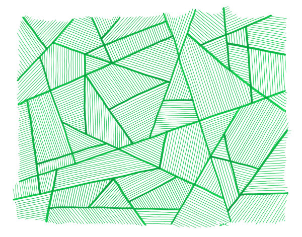 "Pattern Study 2: Green" Drawing 14x11 by Debbie Clapper