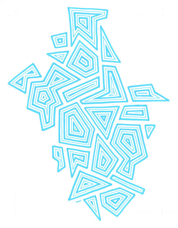 Pattern Study 15: Light Blue – Unframed Original Drawing by Debbie Clapper