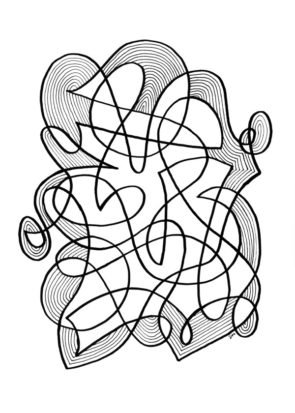 "Whirlwind 18" Drawing 5x7 by Debbie Clapper