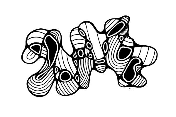 "Whirlwind 20" Drawing 6x4 by Debbie Clapper