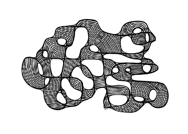 "Whirlwind 25" Drawing 7x5 by Debbie Clapper