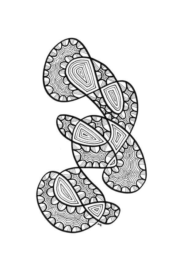 "Whirlwind 33" Drawing 4x6 by Debbie Clapper