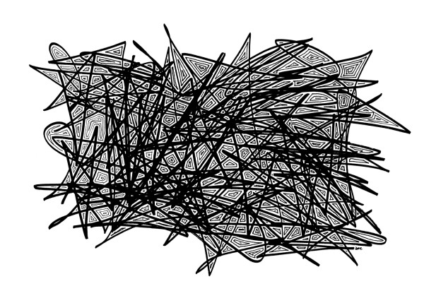 "Whirlwind 34" Drawing 7x5 by Debbie Clapper