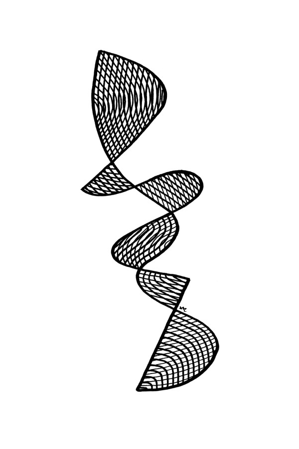"Whirlwind 35" Drawing 4x6 by Debbie Clapper