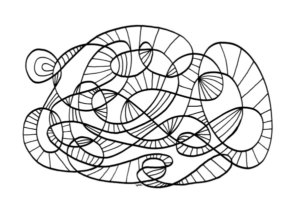 "Whirlwind 40" Drawing 7x5 by Debbie Clapper