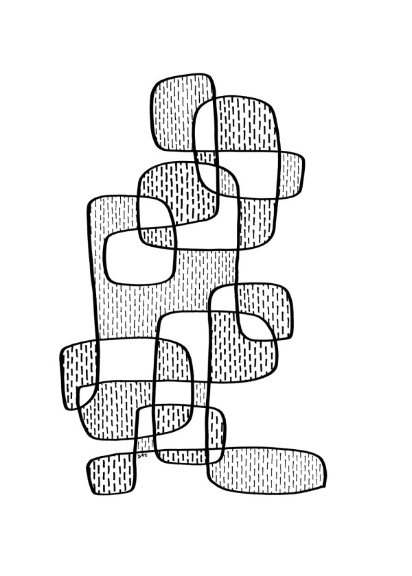 "Whirlwind 42" Drawing 5x7 by Debbie Clapper