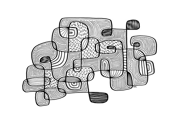 "Whirlwind 51" Drawing 7x5 by Debbie Clapper