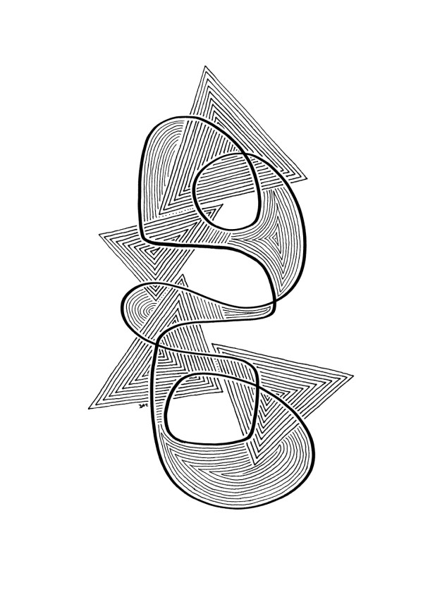 "Whirlwind 56" Drawing 5x7 by Debbie Clapper