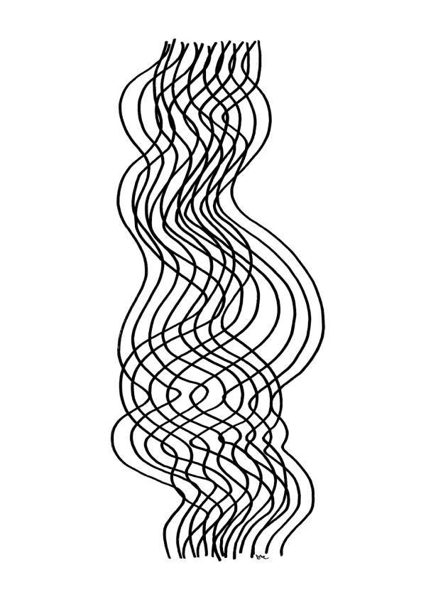 "Whirlwind 84" Drawing 5x7 by Debbie Clapper