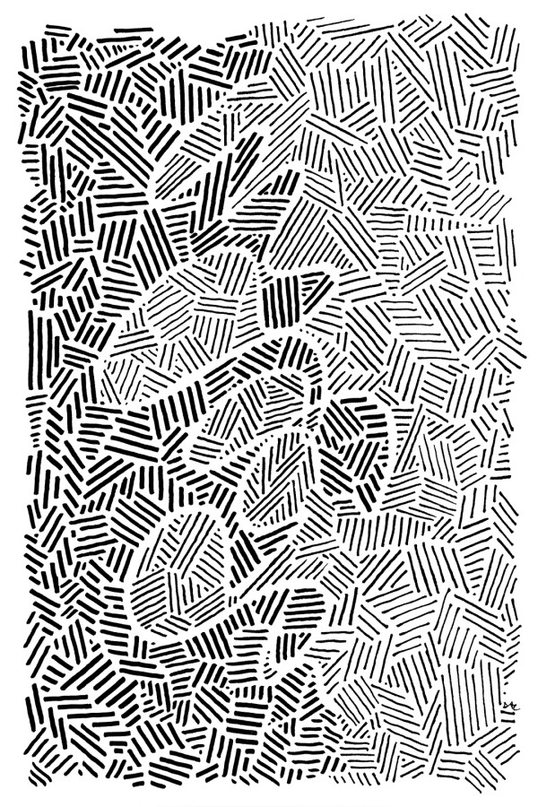 "Whirlwind 86" Drawing 4x6 by Debbie Clapper