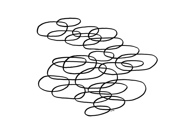 "Whirlwind 90" Drawing 7x5 by Debbie Clapper