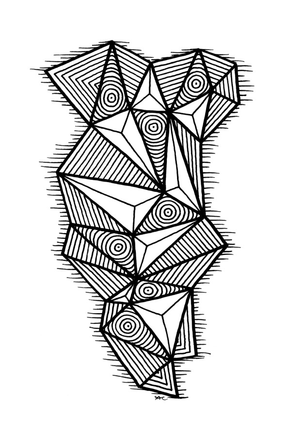 "Whirlwind 96" Drawing 4x6 by Debbie Clapper