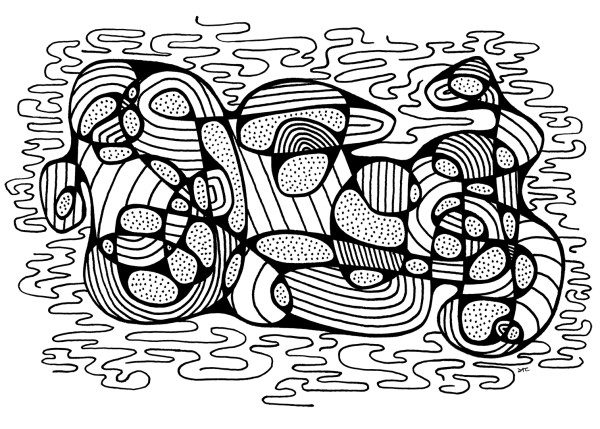 "Whirlwind 99" Drawing 7x5 by Debbie Clapper