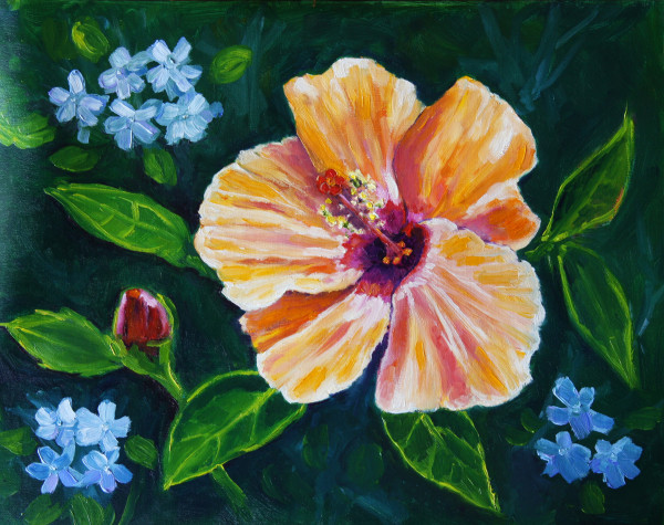 Hibiscus and Plumbago by Alexandra Kassing