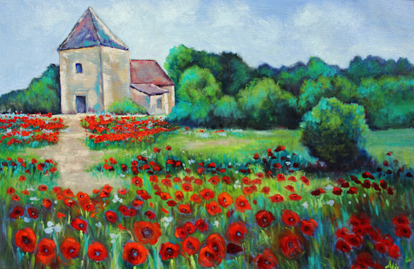 Poppies Near the French Ruins by Alexandra Kassing