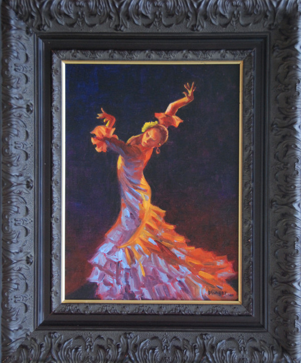 Flamenco Flame (small trial size, framed) by Roseann Munger