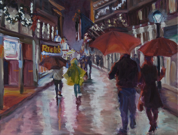 Rainy Night on Bourbon Street by Roseann Munger