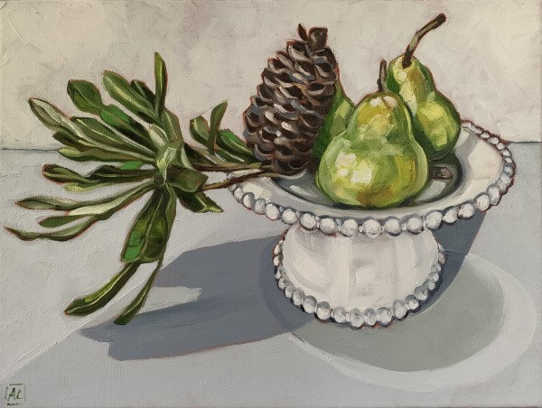 Pears and Banksia study by Alicia Cornwell