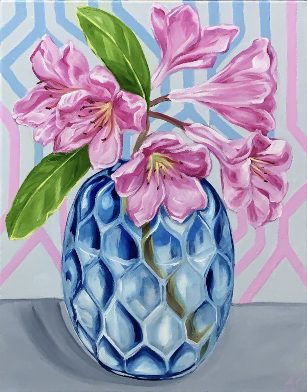 Pink Rhododendron and the Geo Vase