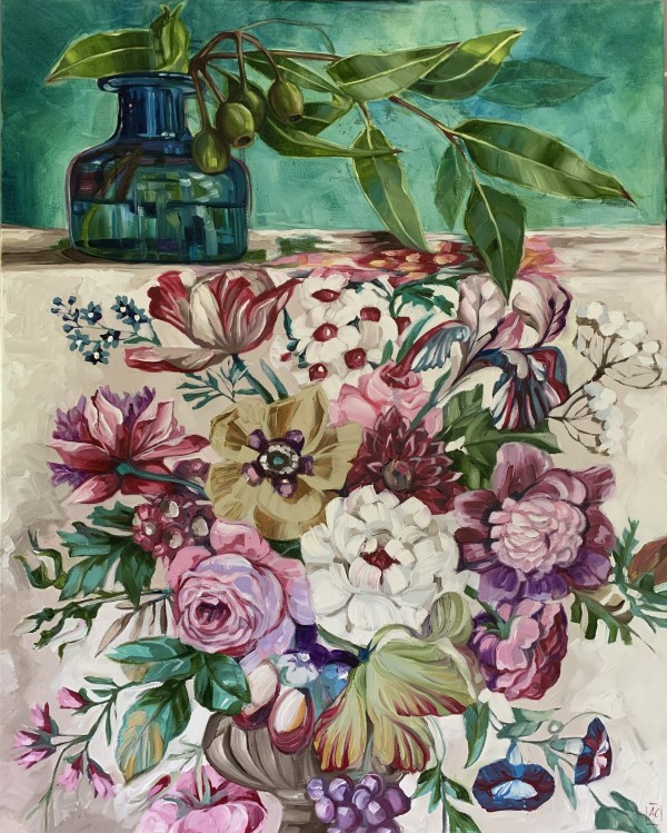 Gum nuts on Sanderson Florals - Souvenir by Alicia Cornwell