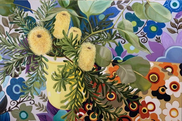 Retro Banksias and the Yellow polka dots