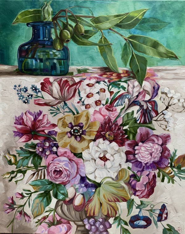 Gum nuts on Sanderson Florals - Souvenir by Alicia Cornwell