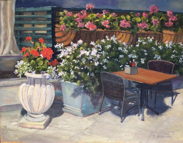 Morning Flowers at Old Naples Pub by Dianna Anderson