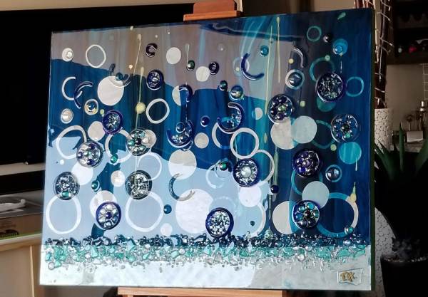Abstract Collage Resin Art | "Under the Sea" by Tana Hensley