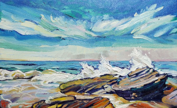 Waves in Monterey Bay by Heather Friedli
