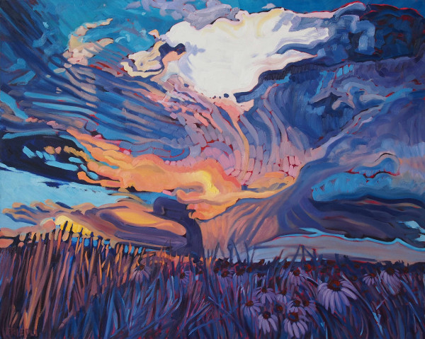 Purple Coneflower Thunderstorm by Heather Friedli