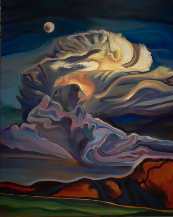 Stormcloud at Moonrise by Heather Friedli