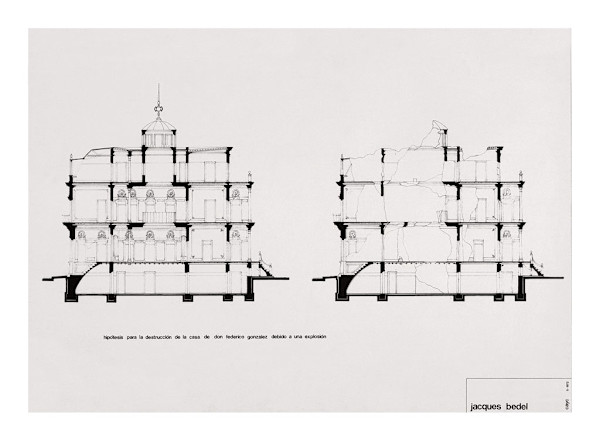 Hipótesis para la destrucción de la casa de Federico González debido a una explosión by Jacques Bedel