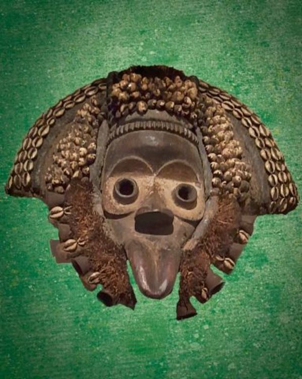 Ceremonial Mask with Cowrie Shells by Michael Davis