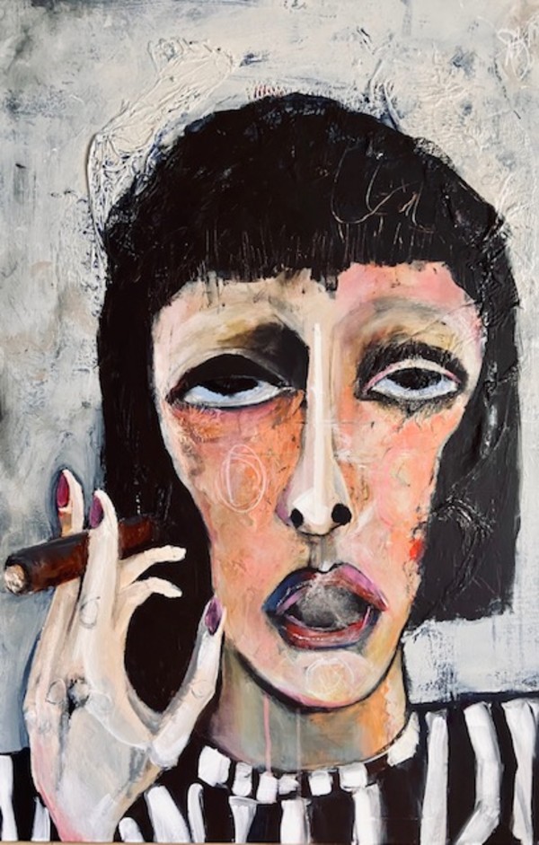 Bette Davis Eyes - Smoke Show Series by CATHY WILLIAMS ART