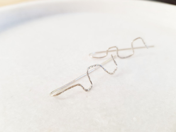Marks & Lines Earrings (Rough Square) by Naomi Eleftheriou